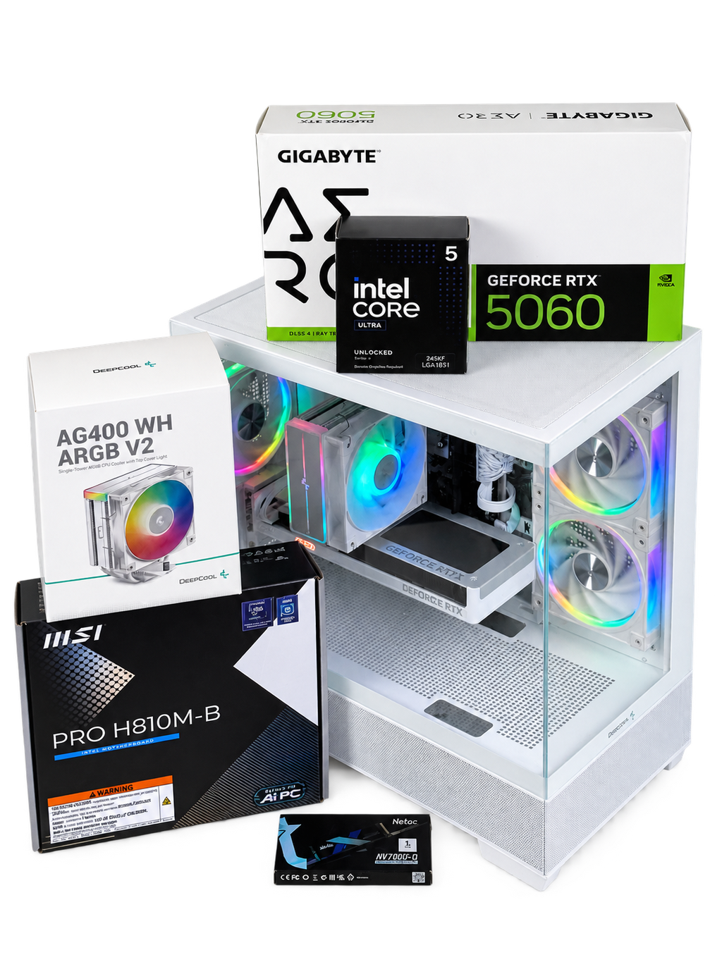 Naujas Stacionarus Žaidimų Kompiuteris RTX 5060 INTEL CORE ULTRA 5 245KF